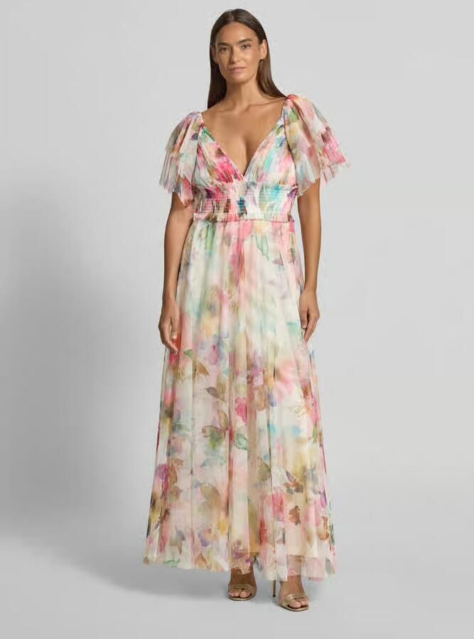 Lace & Beads maxi-jurk met tailleband in all-over look - Foto 2