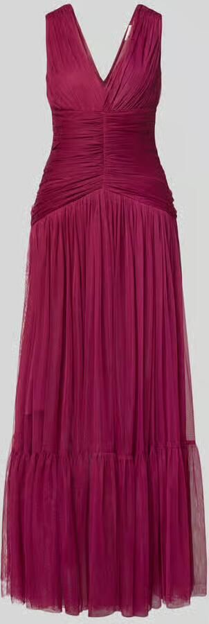 Lace & Beads maxi-jurk van mesh met V-hals - Foto 2