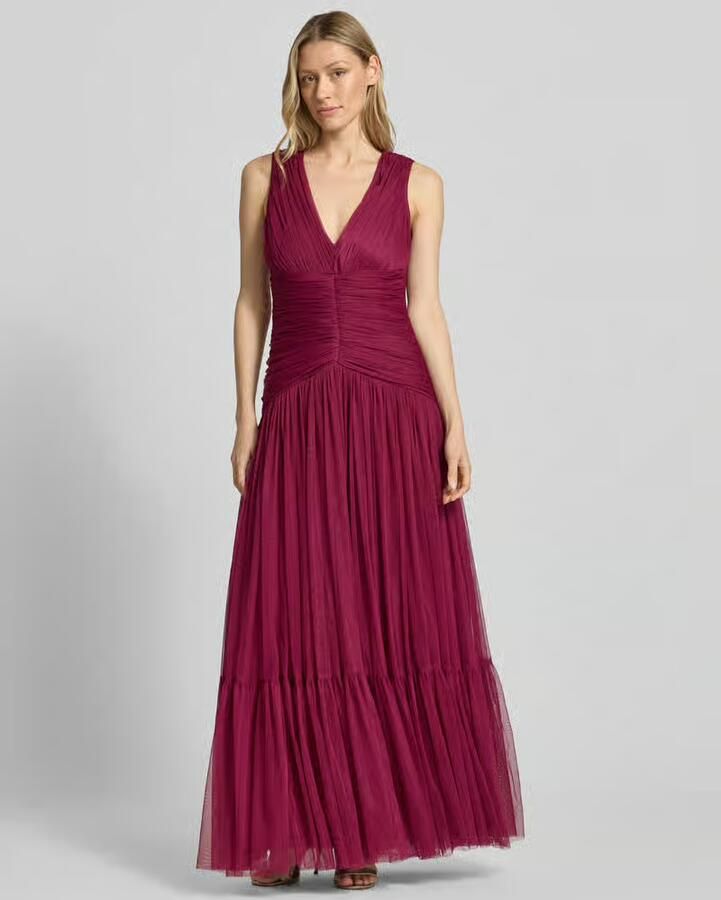 Lace & Beads maxi-jurk van mesh met V-hals - Foto 2