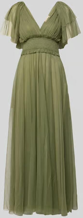 Lace & Beads Maxijurk met V-hals en taillestrik - Foto 2