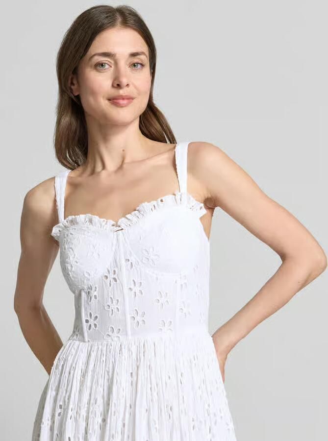 Lace & Beads midi-jurk met all-over broderie anglaise - Foto 2