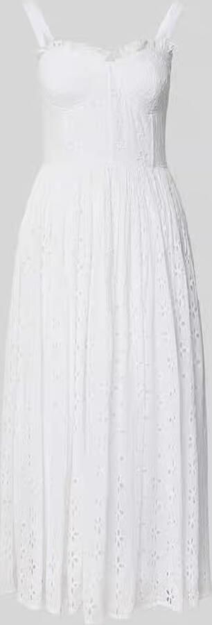 Lace & Beads midi-jurk met all-over broderie anglaise - Foto 4