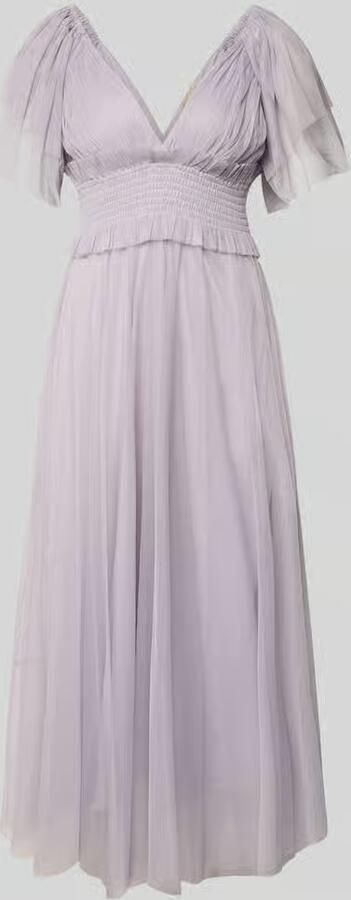 Lace & Beads midi-jurk met smokdetail en V-hals - Foto 2