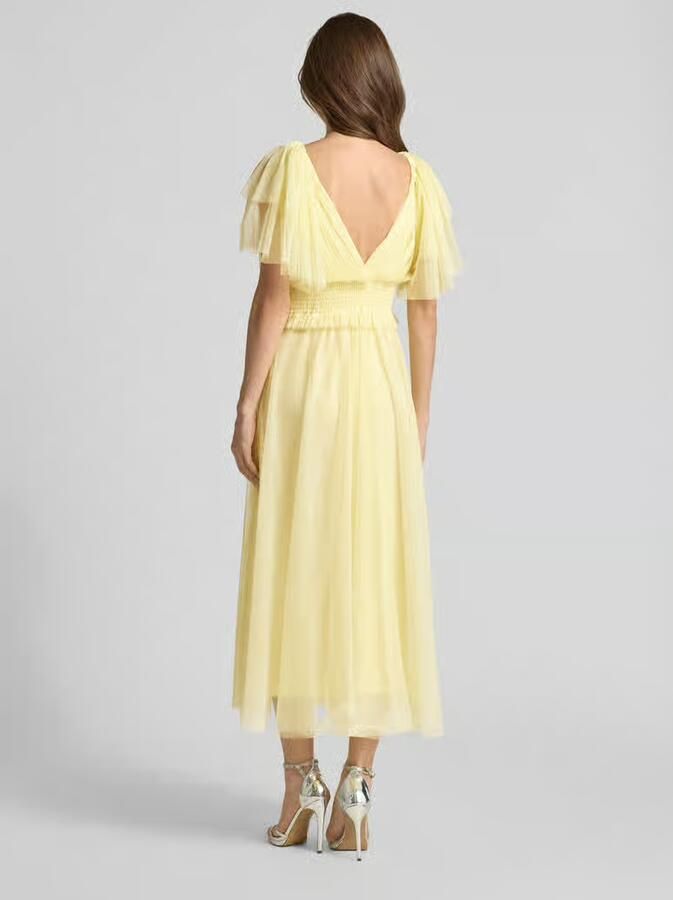 Lace & Beads midi-jurk met smokdetail en V-hals - Foto 2