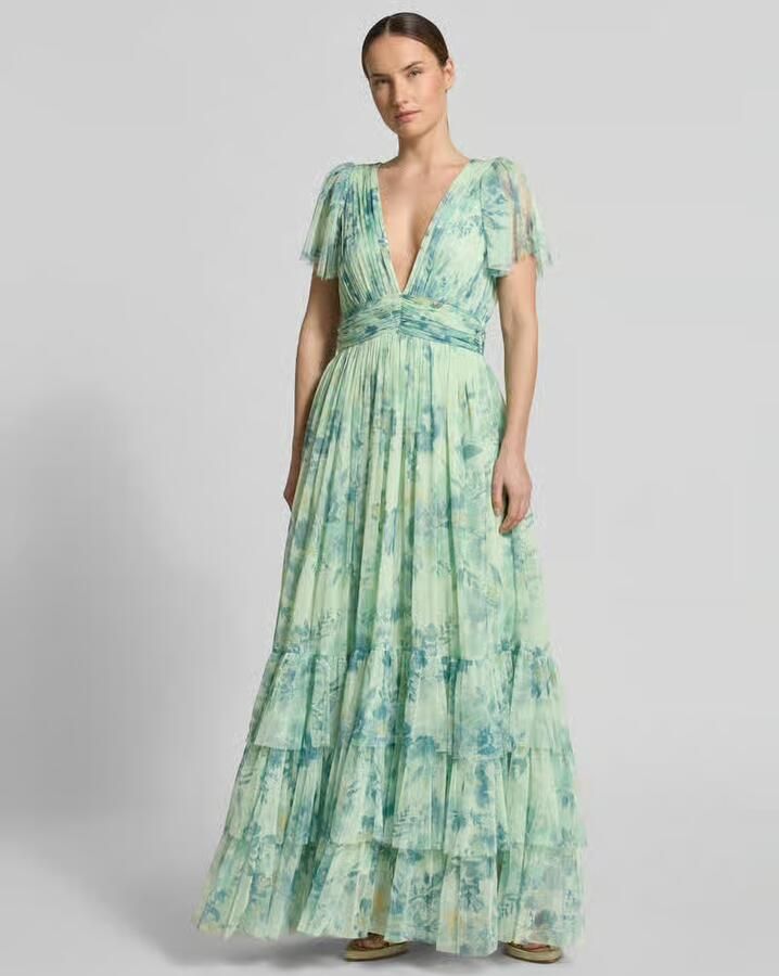 Lace & Beads regular fit avondjurk met ruches - Foto 2