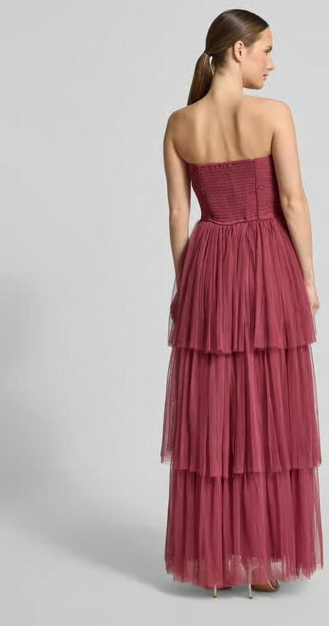 Lace & Beads regular fit avondjurk met ruches - Foto 4