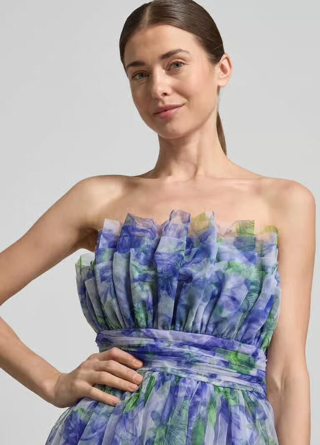 Lace & Beads regular fit midi-jurk met all-over bloemenmotief