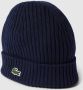 Lacoste Blauwe Geribbelde Krokodil Logo Hoed Blue - Thumbnail 1