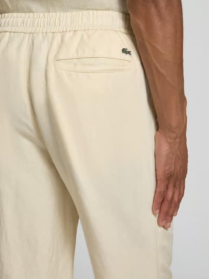 Lacoste broek met rechte pijpen van linnenmix stoffen broek