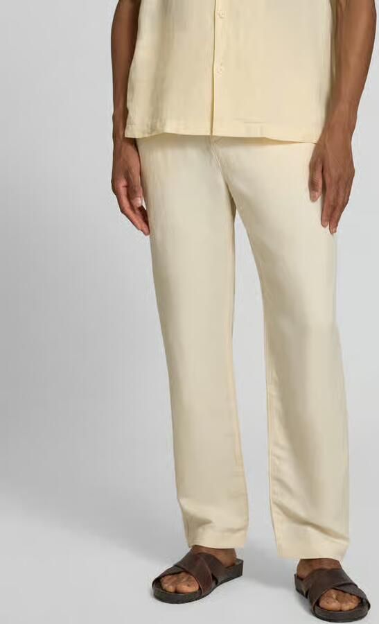 Lacoste broek met rechte pijpen van linnenmix stoffen broek - Foto 3