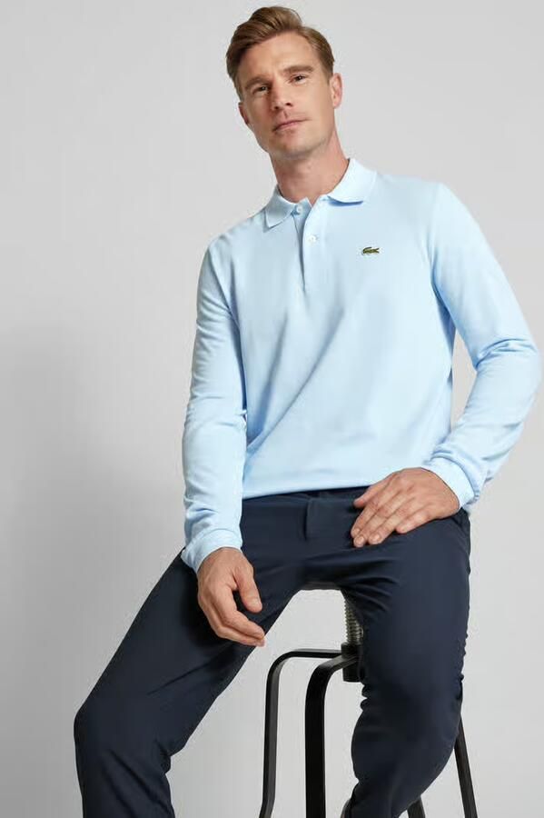 Lacoste Classic fit poloshirt in design met lange mouwen - Foto 2