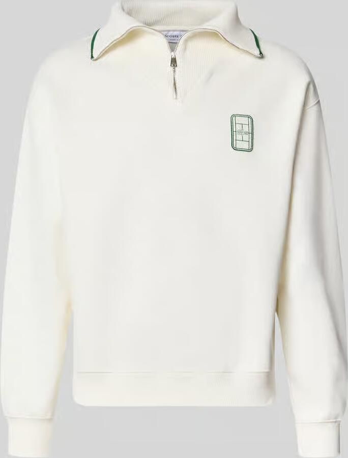 Lacoste Loose fit schipperstrui van katoenmix model 'Tennisc' - Foto 2