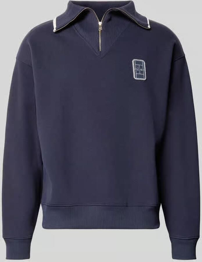 Lacoste Loose fit schipperstrui van katoenmix model 'Tennisc' - Foto 2