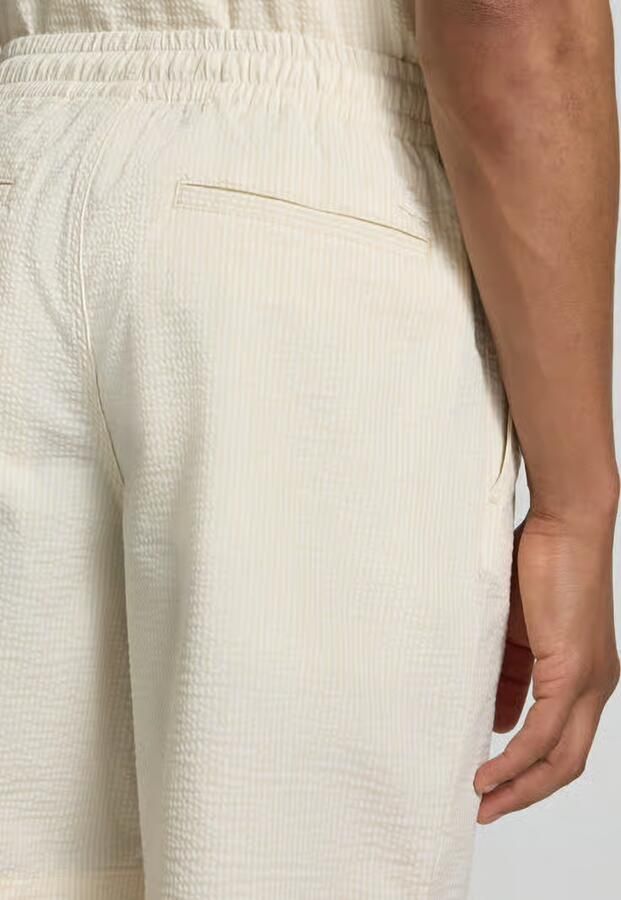 LACOSTE Heren Broeken Relaxed Fit Waffle Texture Shorts Creme - Foto 5