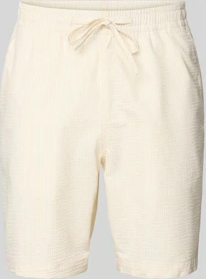 LACOSTE Heren Broeken Relaxed Fit Waffle Texture Shorts Creme - Foto 6