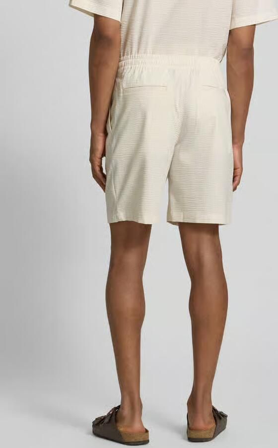 LACOSTE Heren Broeken Relaxed Fit Waffle Texture Shorts Creme - Foto 5