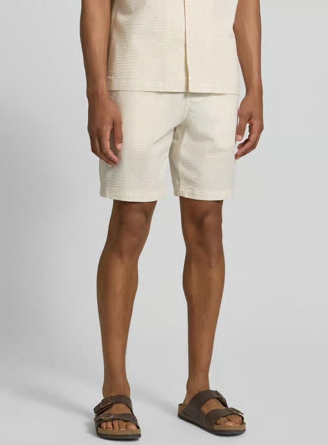 LACOSTE Heren Broeken Relaxed Fit Waffle Texture Shorts Creme - Foto 7