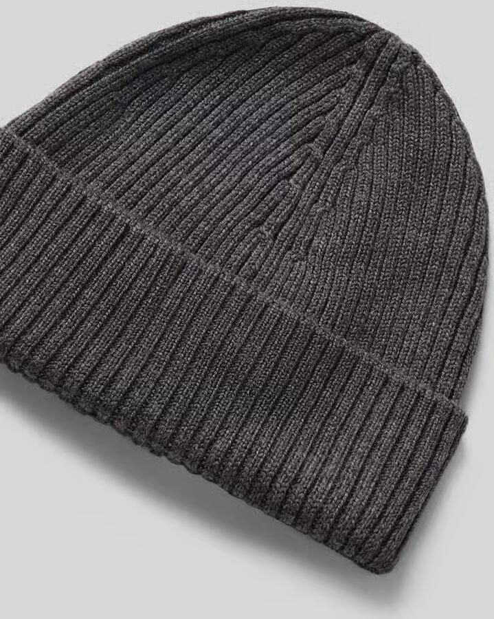 Lacoste Muts Knitted Muts Wol Antraciet