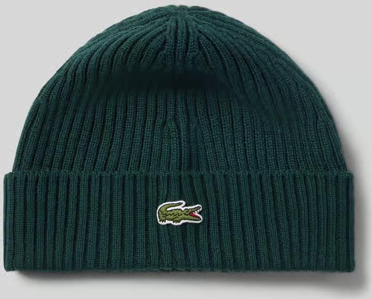 Lacoste Zwarte wintermuts met geborduurd logo Black Heren