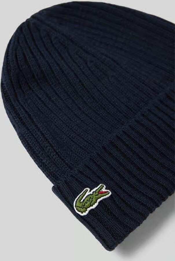 Lacoste Blauwe Geribbelde Krokodil Logo Hoed Blue - Foto 3