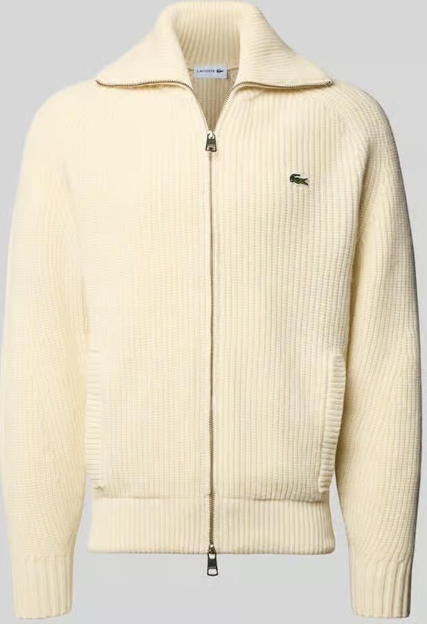 Lacoste Regular fit gebreid jack van katoenmix