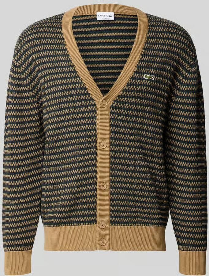 Lacoste Regular fit gebreid jack van katoenmix