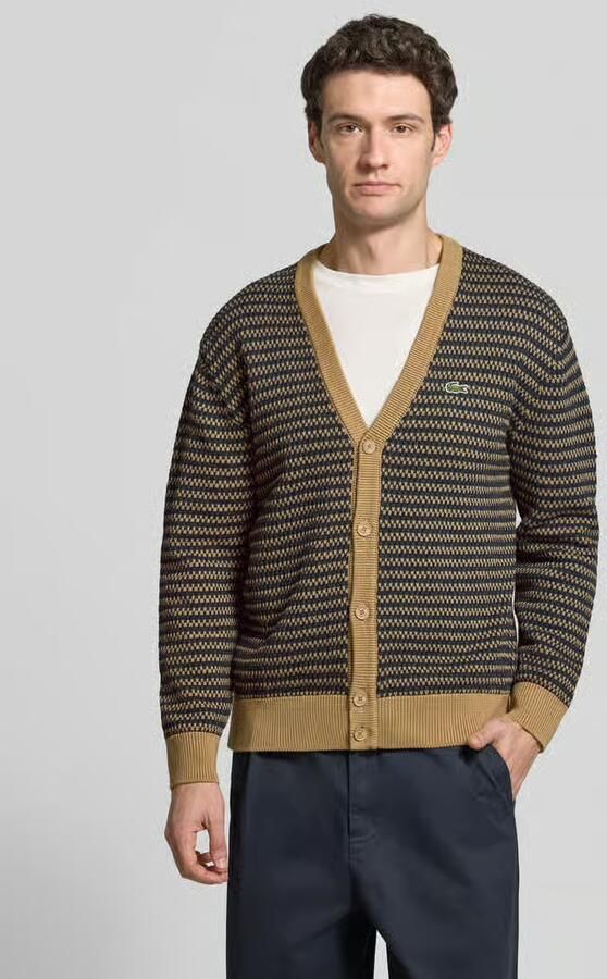 Lacoste Regular fit gebreid jack van katoenmix - Foto 3