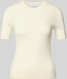 Lacoste regular fit gebreid shirt van zuivere wol - Foto 2