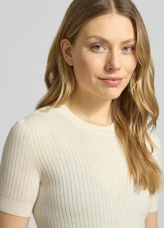 Lacoste regular fit gebreid shirt van zuivere wol