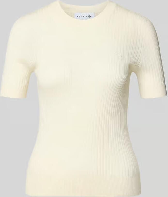Lacoste regular fit gebreid shirt van zuivere wol - Foto 2