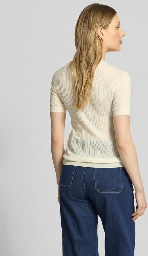Lacoste regular fit gebreid shirt van zuivere wol - Foto 4