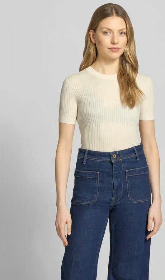 Lacoste regular fit gebreid shirt van zuivere wol - Foto 3