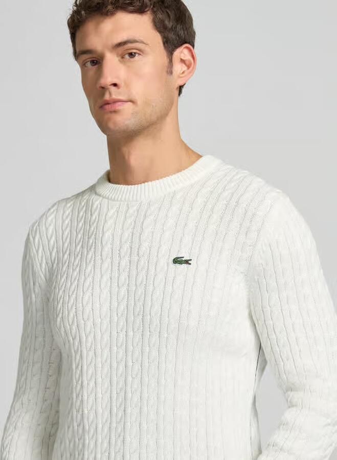Lacoste Regular fit gebreide pullover van katoenmix - Foto 2