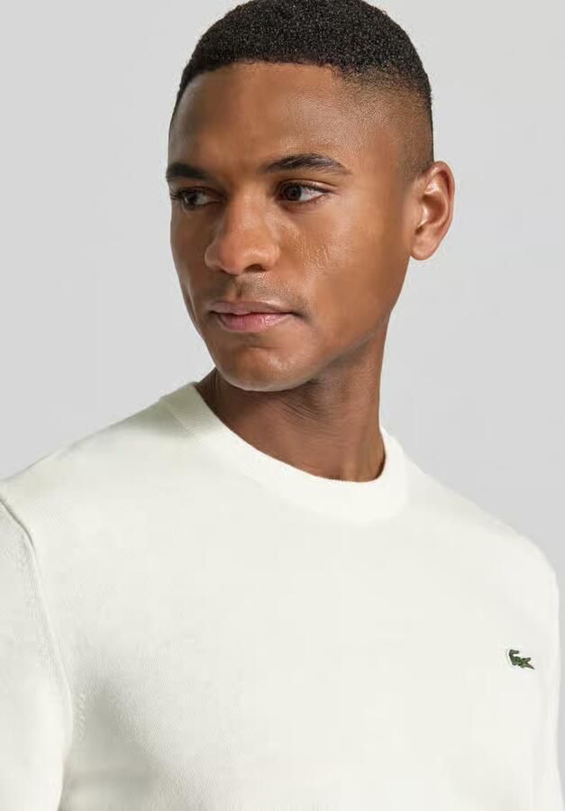 Lacoste Witte Sweater met Geborduurde Krokodil White Heren - Foto 6