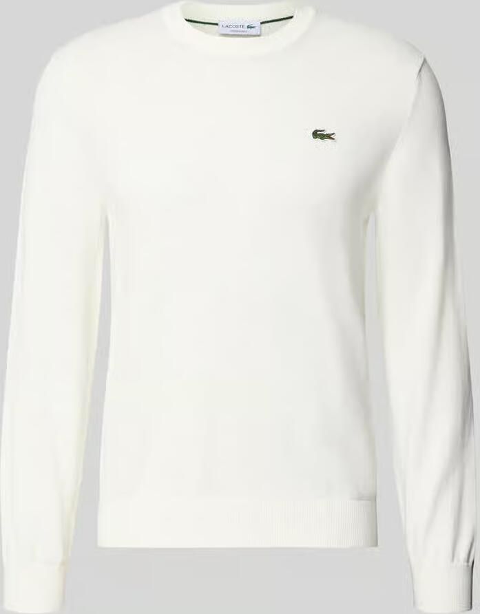 Lacoste Witte Sweater met Geborduurde Krokodil White Heren - Foto 2