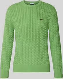 Lacoste regular fit gebreide pullover van katoenmix