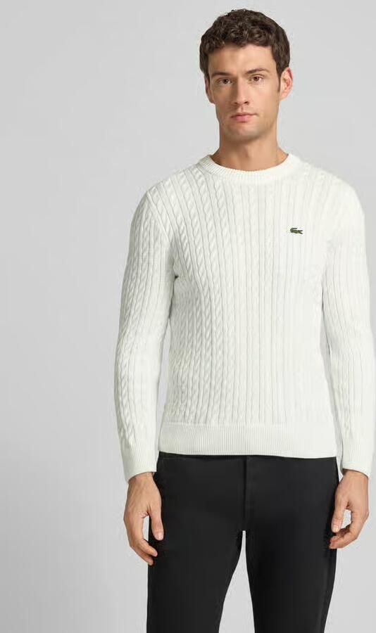 Lacoste Regular fit gebreide pullover van katoenmix - Foto 4