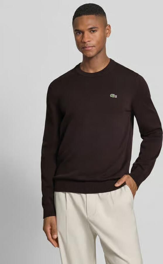 Lacoste Regular fit gebreide pullover van katoenmix - Foto 4