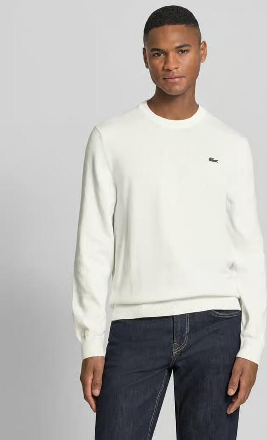 Lacoste Witte Sweater met Geborduurde Krokodil White Heren - Foto 10