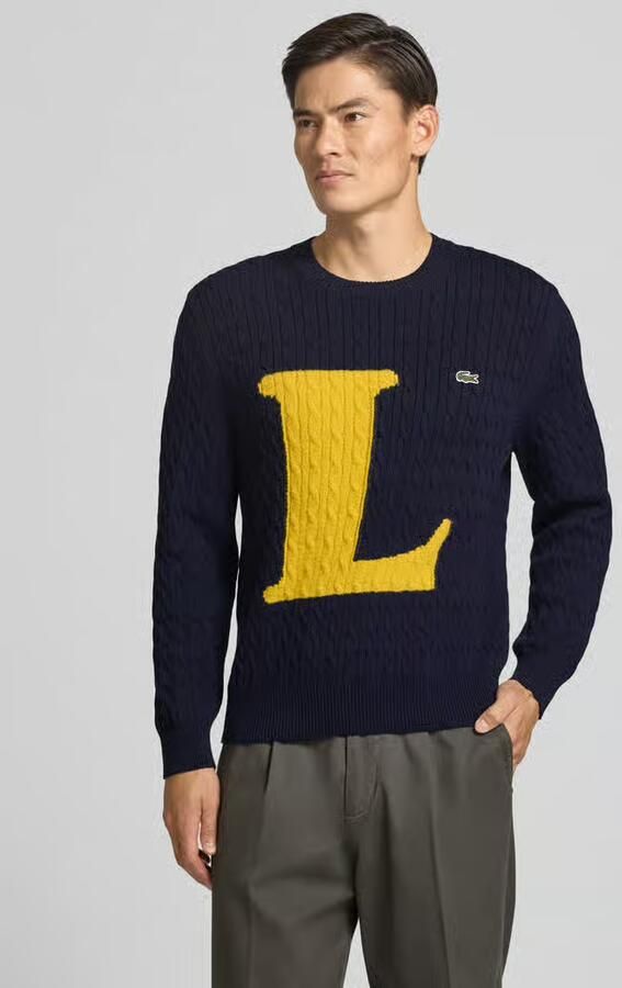 Lacoste Regular fit gebreide pullover van katoenmix - Foto 2