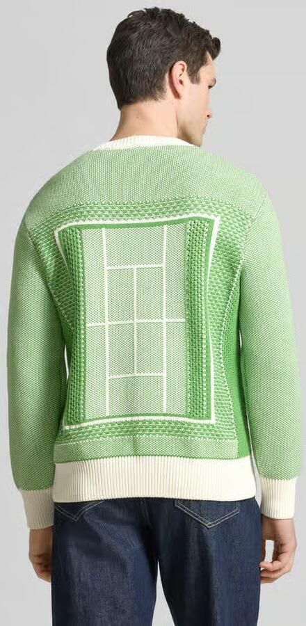 Lacoste regular fit gebreide pullover van katoenmix model 'TENNIS COURT'