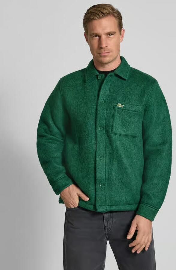 Lacoste Regular fit overhemdjack met wol - Foto 2