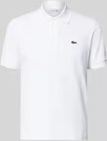 Lacoste Gestreepte Kraag Polo Shirts White Heren