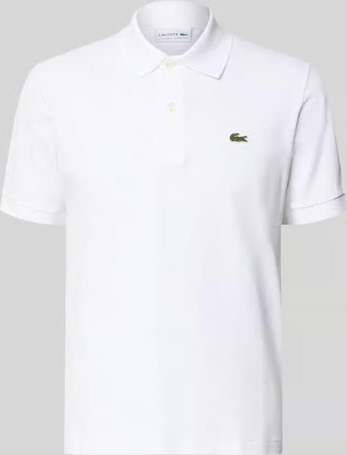 Lacoste Gestreepte Kraag Polo Shirts White Heren