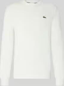 Lacoste Witte Sweater met Geborduurde Krokodil White Heren - Foto 14