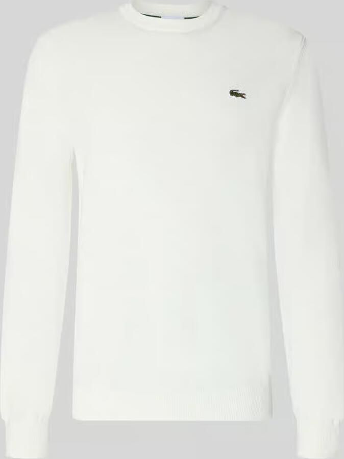 Lacoste Witte Sweater met Geborduurde Krokodil White Heren - Foto 8
