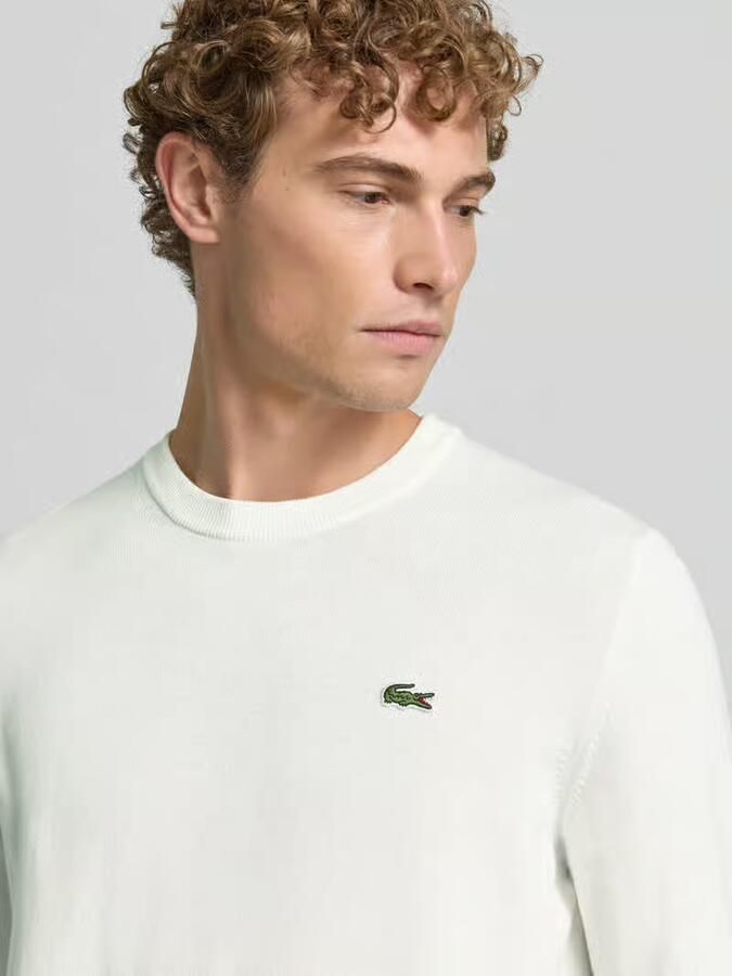 Lacoste Witte Sweater met Geborduurde Krokodil White Heren - Foto 6