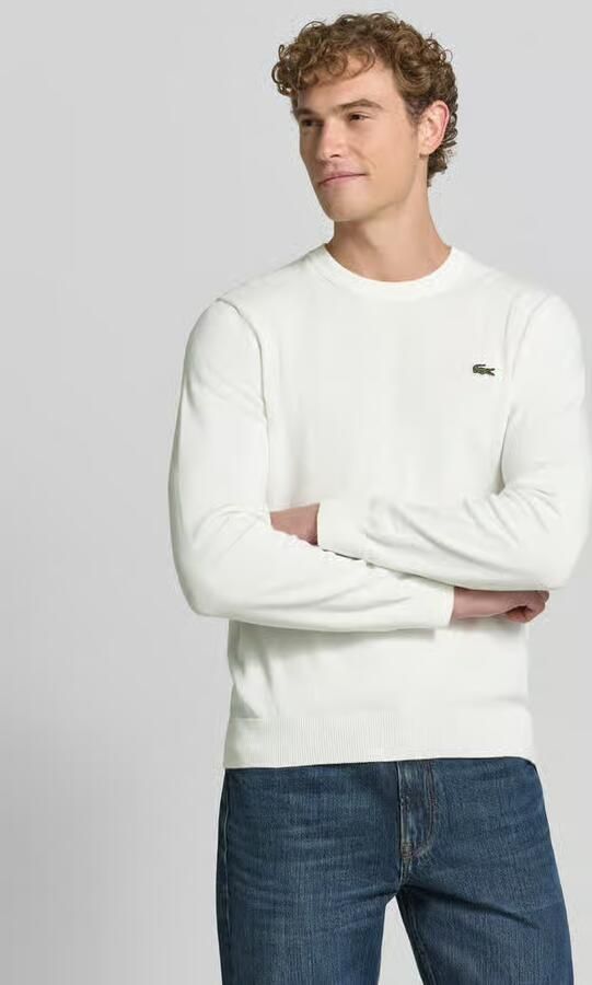 Lacoste Witte Sweater met Geborduurde Krokodil White Heren - Foto 11