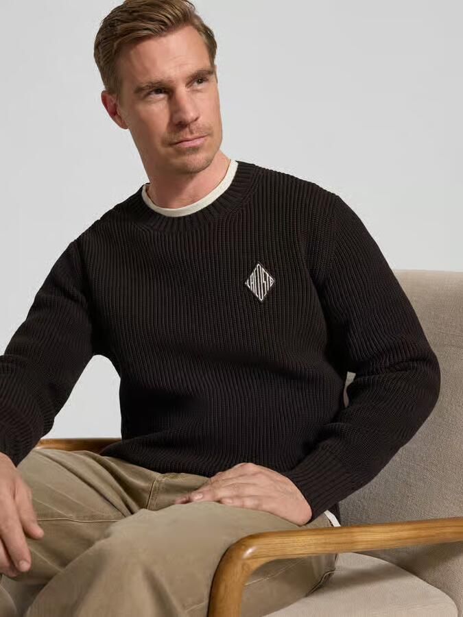 Lacoste Regular fit pullover van katoenmix model 'COTES PERLES' - Foto 2
