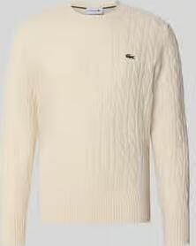 Lacoste Elegante Wintertrui met Gevlochten Details Beige Heren - Foto 5